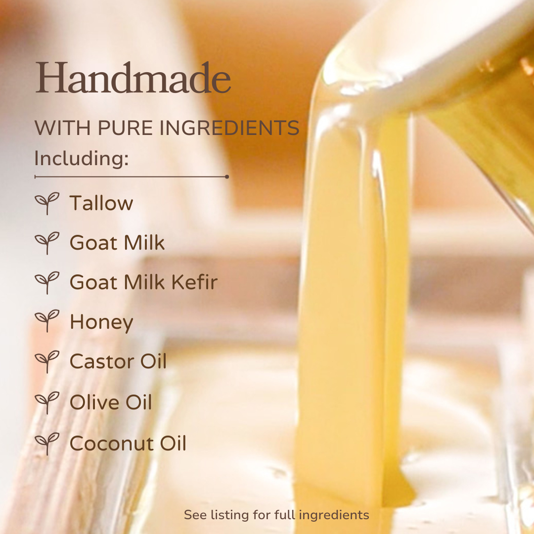 Handmade Milk, Honey, Tallow, and Goat Milk Bar Soap