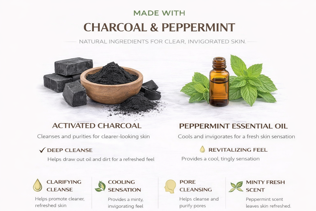 Charcoal & Peppermint Glycerin Bar Soap