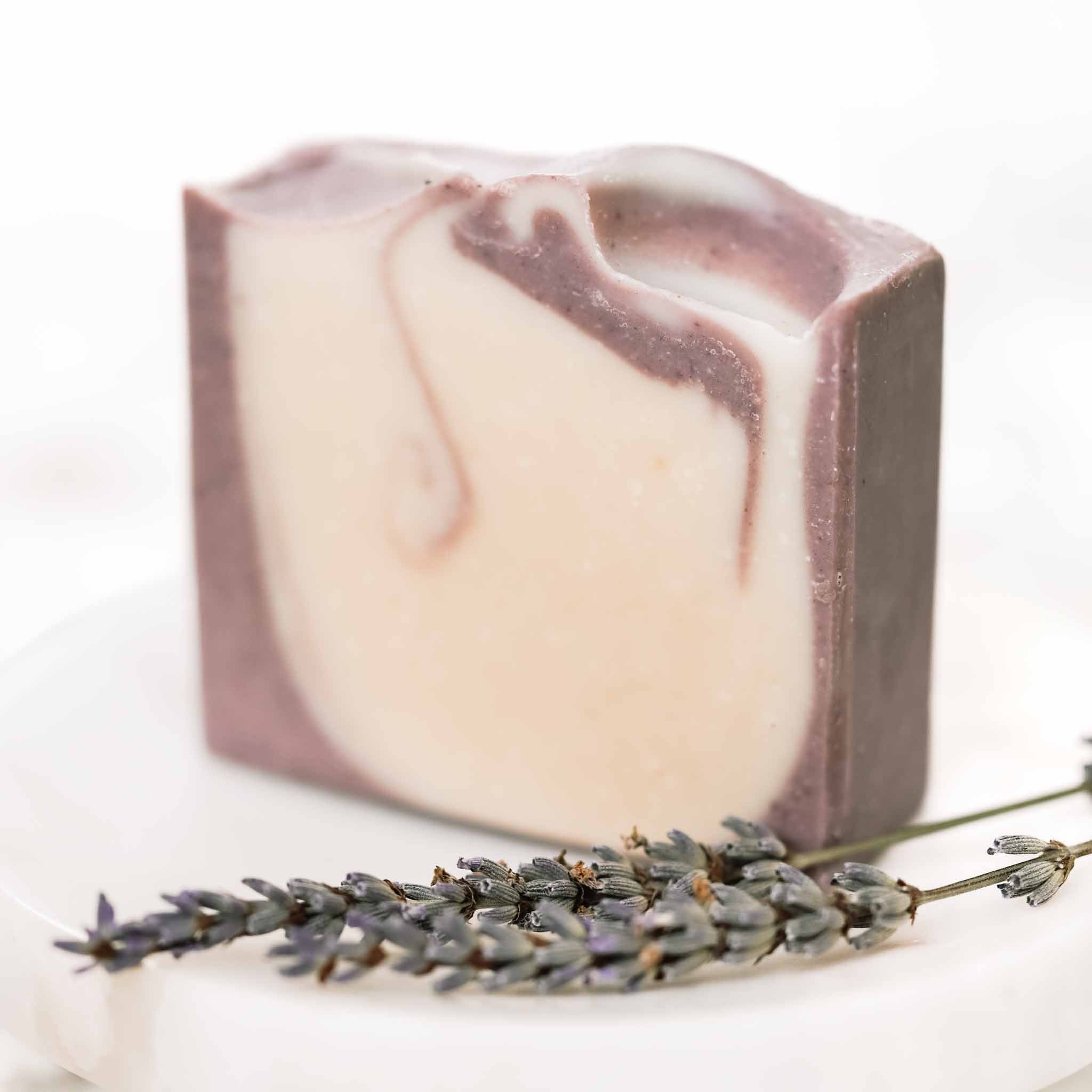 Handmade Lavender, Mint, Tallow, and Goat Milk Soap Bar