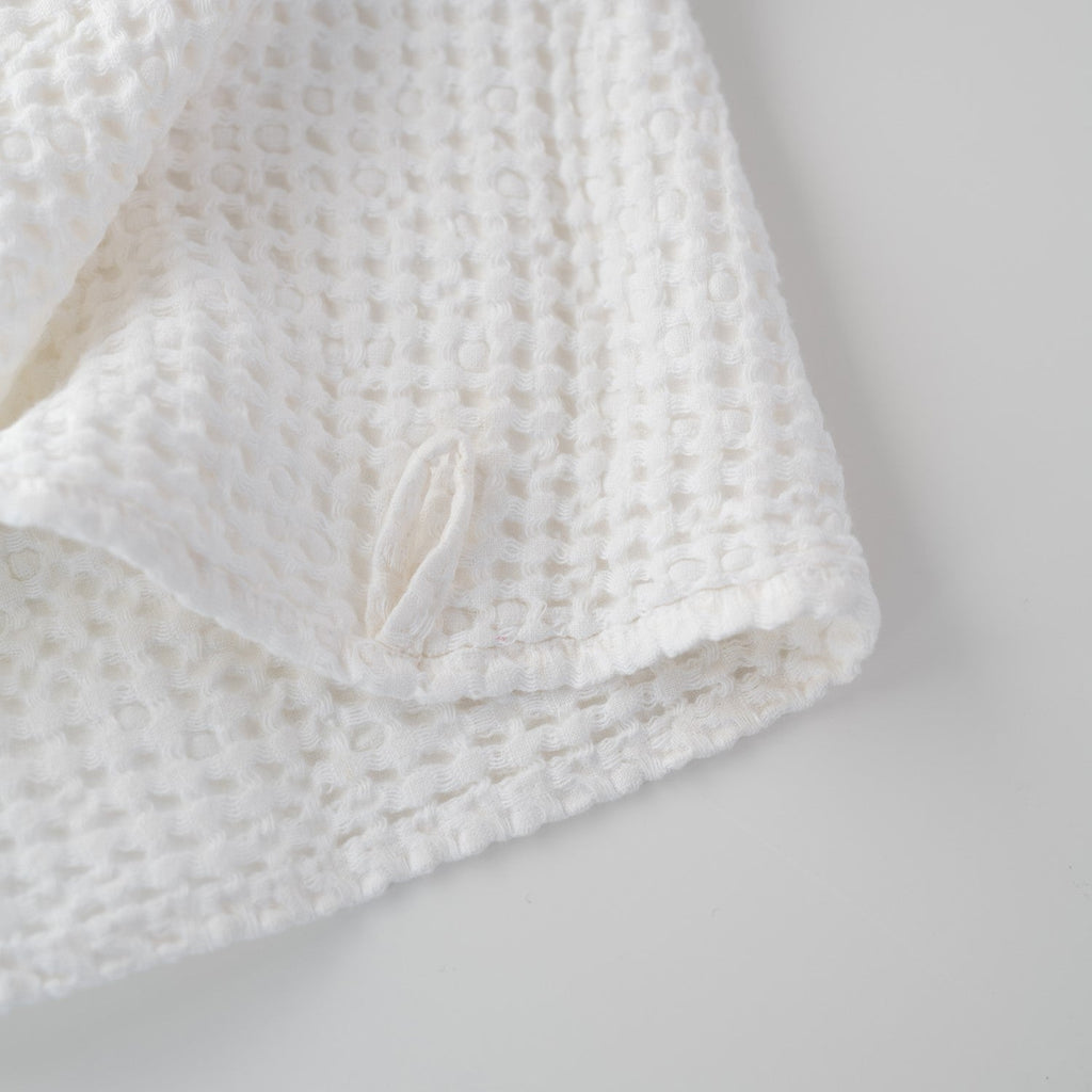 White Linen Cotton Honeycomb Waffle Towel