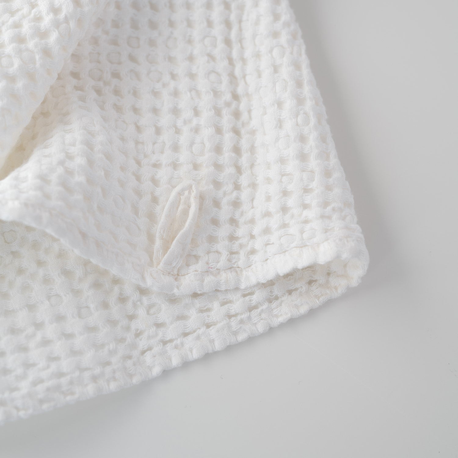 White Linen Cotton Honeycomb Waffle Towel