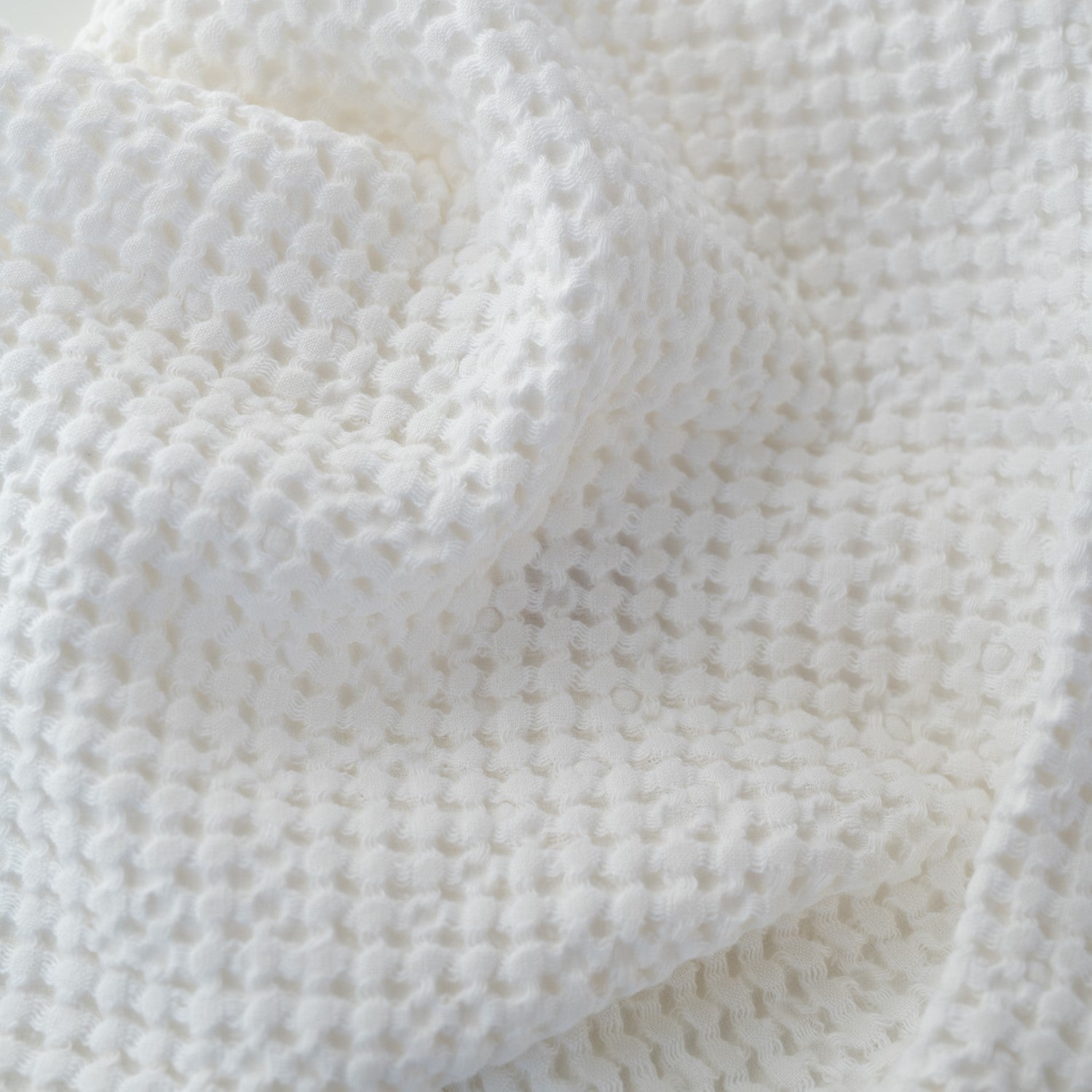 White Linen Cotton Honeycomb Waffle Towel