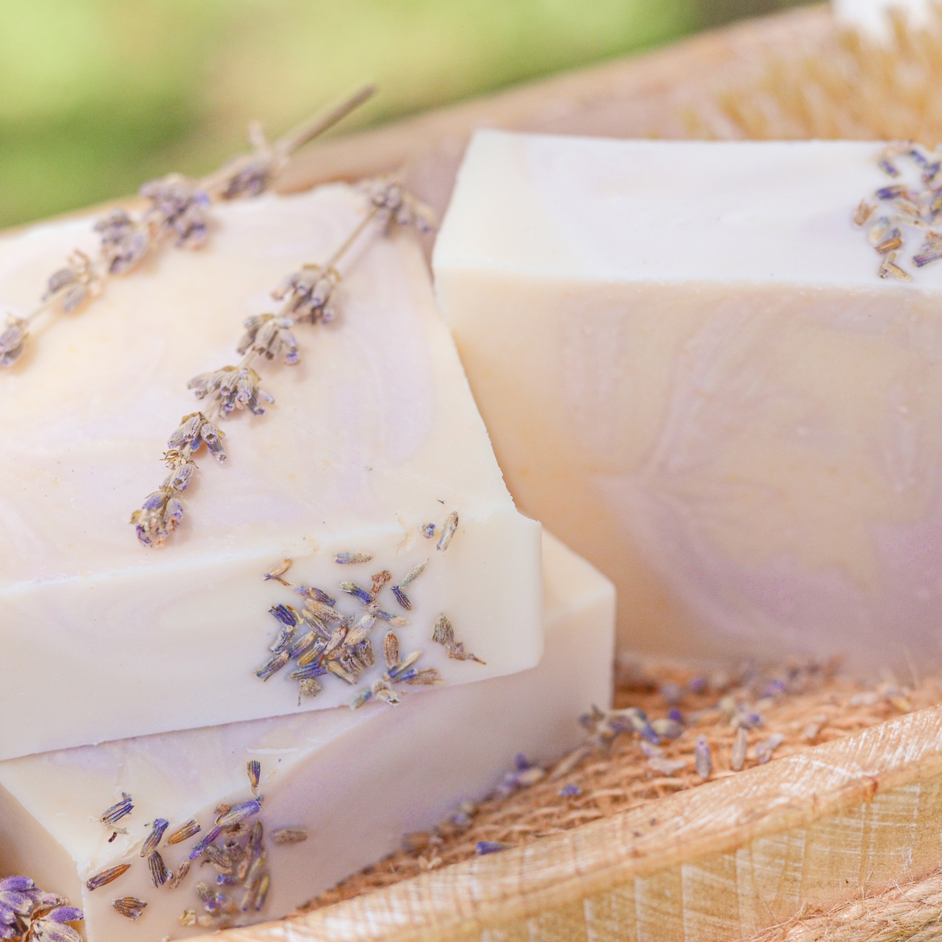 Handmade Lavender, Mint, Tallow, and Goat Milk Soap Bar